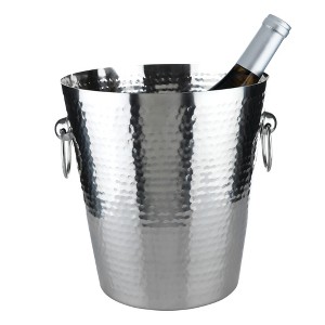 Hammered Ice Bucket by Viski, Silver Finish - 1 of 4