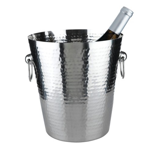 Silver Mini Ice Bucket - shown with ball handles, fits half size wine bottle