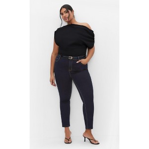Women's Plus Size Asha Leyla Jean - dark denim | CITY CHIC - 1 of 4