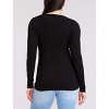 Women's V-Neck Side-Ruched Long Sleeve Henley Tee | Motherhood Maternity - 2 of 4