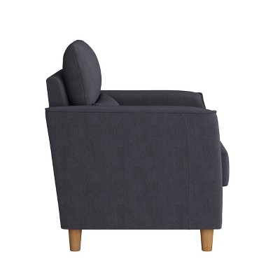 Comfy Nook Dark Grey Microfiber Wood Accent Chair
