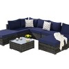 Outdoor Sofa Set, 8 Pcs Patio Sectional Sofa Couch, Wicker Sofa Sets with Washable Cushions, Sofa with Glass Coffee Table-Coolbibila - 4 of 4