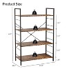 4 Tier Bookshelf, Large Bookcase with Steel Frame, Industrial Book Shelves for Home Office,Rustic Book Shelf Organization and Storage - 3 of 4