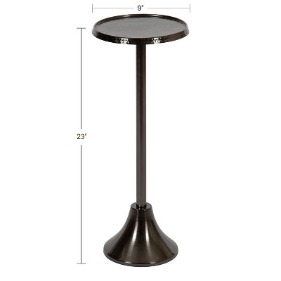 Sanzo Pewter Handcrafted Metal Pedestal Side Table