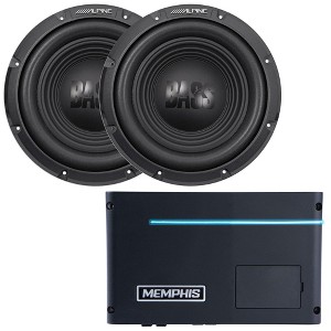 Memphis PRXA600.1 Power Reference Series Mono Subwoofer Amplifier and Two Alpine W10S4 10-inch Single 4 Ohm Subwoofers - 1 of 4