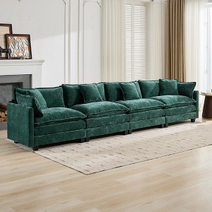 Sapphtopaz Modern Cloud Sofa Couches for Living Room with 2 Layer Upholstered Comfy Sofa with Chenille Fabric for Living Room,Apartment - 1 of 4