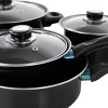 7 Pc Carbon Steel Nonstick Cookware Set – Carbon Steel Pan & Pot Set -  Carbon Steel Cookware Set (Black)