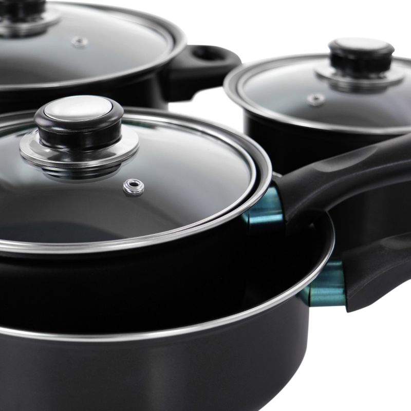 Gibson Home Newton 7 Piece Carbon Steel Cookware Set in Black, 3 of 11