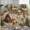 Lomsoe Christmas Santa, Snowman & Truck Print Flannel Blanket - All Seasons Soft and Warm Throw Blanket for Bed, Napping, Camping, Travel, Office - 3 of 4