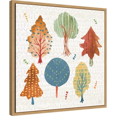 Harvest Whimsy II 22"x22" Brown Framed Canvas Wall Art