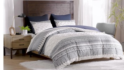 Mila Taupe Cotton King Comforter Set with Chenille Tufting