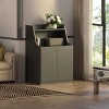 APRILSOUL Large and Tall Litter Box Enclosure, Modern Wooden Litter Box Furniture for XL Litterbox with Open Shelf as Sideboard Cabinet - 4 of 4