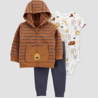 Baby Boys' Bear Short Sleeve Top & Bottom Set - Just One You® made by carter's Brown