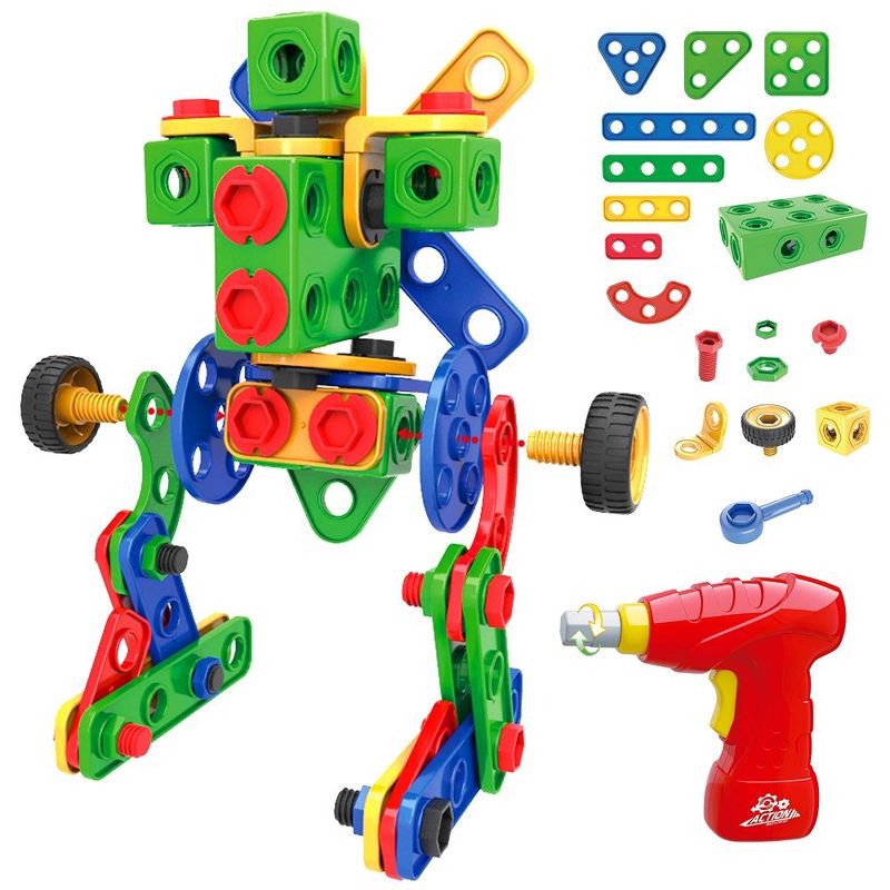 Syncfun 163Pcs STEM Toys Kit w/ Electric Drill and Storage Boxes Educational Construction Engineering Building Block Creative Game Toy for Boys Girls, 4 of 7
