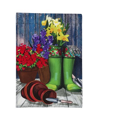 Garden Rain Boots Garden Linen Flag