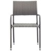 vidaXL Patio Dining Chairs 4 pcs Stackable Gray Poly Rattan - 3 of 4