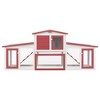 vidaXL Outdoor Large Rabbit Hutch Red and White 80.3"x17.7"x33.5" Wood - 3 of 4