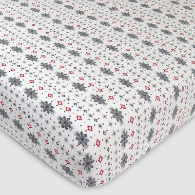 Honest Baby Organic Cotton Fitted Crib Sheet - Fair Isle Ivory