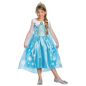 Girls' Disney Frozen Elsa Deluxe Costume - 1 of 1