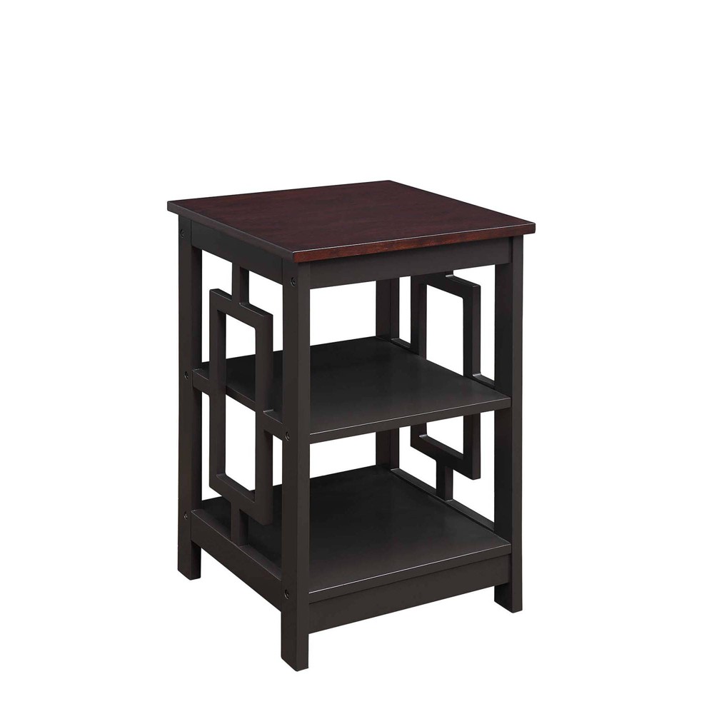 Town Square End Table with Shelves Espresso - Breighton Home