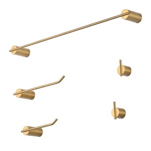 WOWOW 5-Piece Bath Hardware Set Accessory Included Towel Rack&Toilet Paper Holder&Towel Hook - 1 of 4