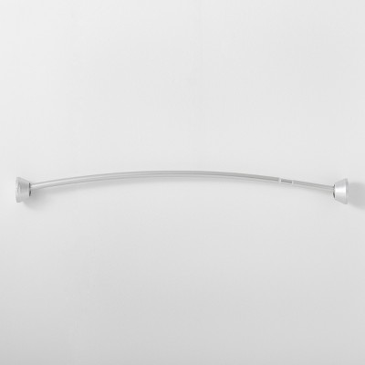 72 Tapered End Cap Curved Aluminum Shower Curtain Rod Tension Or