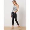 INSPIRE CHIC Women's Sparkly Sequin One-Shoulder Puff Long Sleeve Shimmer Tops - 4 of 4