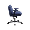 Criss-Cross Desk Chair: Wide Seat, Flip Arms & Wheels | Upholstered Vanity/Home Office Swivel - 4 of 4