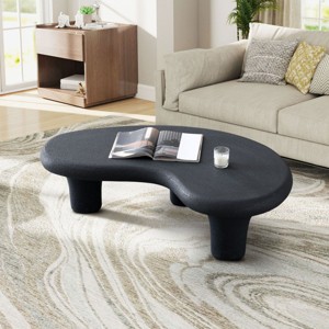 47" Indoor Irregular Fiberglass Cloud Shape Coffee Table,Vintage Table With Fiberglass Tabletop,Small Space Coffee Table-Coolbibila - 1 of 4