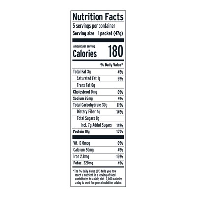 purely elizabeth. Chocolate Chip Banana Bread Protein Oatmeal - 8.3oz/5ct
