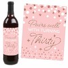 Big Dot of Happiness 30th Pink Rose Gold Birthday Party Decorations for Women and Men Wine Bottle Label Stickers 4 Ct - 3 of 4