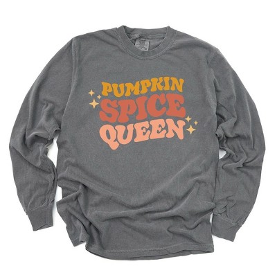 Simply Sage Market Women's Pumpkin Spice Queen Long Sleeve Garment Dyed Tee