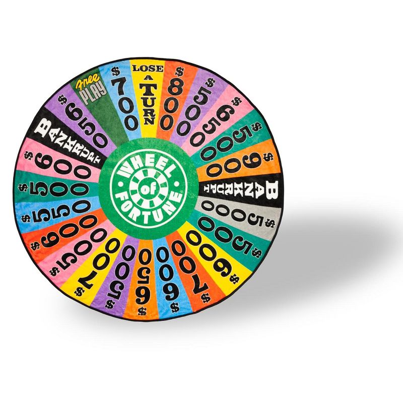 Just Funky Wheel Of Fortune Game Show Spin Wheel Fleece Throw Blanket | Measures 59 Inches, 1 of 8