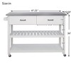 Sevobal Grill Carts and Cabinets with Worktop and Wheels, Movable Cart with Shelves and Drawers for Kitchen, Dining Room, White, 47.25"*19.69"*36" - 4 of 4