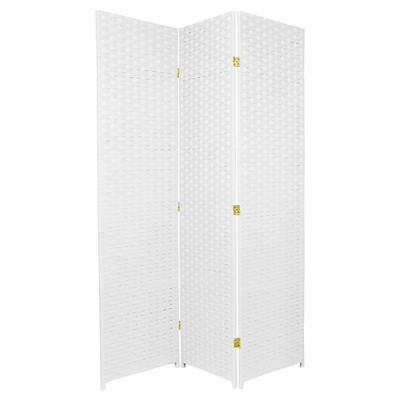 6 ft. Tall Woven Fiber Room Divider - White (3 Panels)