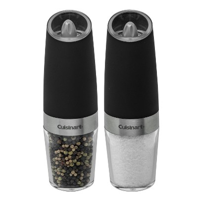 July Home Premium Gravity Electric Salt And Pepper Grinder Set, 2 Pack,  Battery Operated : Target