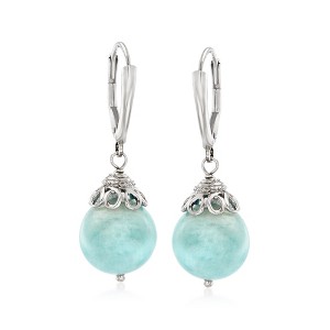 Ross-Simons 20.00 ct. t.w. Milky Aquamarine Drop Earrings in Sterling Silver - 1 of 4