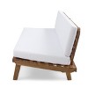 75.75" Patio Sofa with Acacia Wood Frame and Water-Repellent Cushions, Modern Left Arm Outdoor Seating -3irtyhousy - 2 of 4