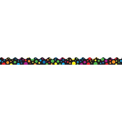 CARSON-DELLOSA 36" x 2.25" Scalloped Big Rainbow Dots Borders 13 Strips (1255)