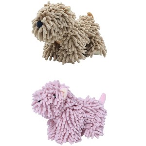 REGALWOVEN 2 Packs Cute Cartoon Dog Shape Soft Absorbent Chenille Hand Towel with Hanging Loop 8" x 10" - 1 of 4