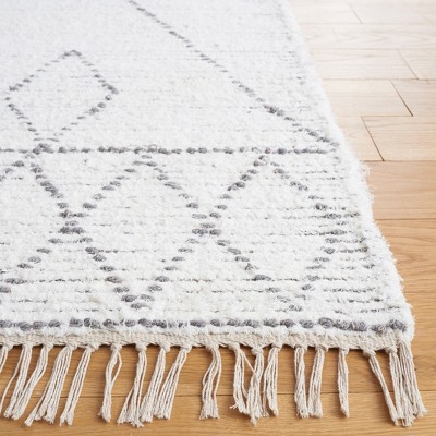 Ivory Shag Hand-Tufted Wool Area Rug 4' x 6'