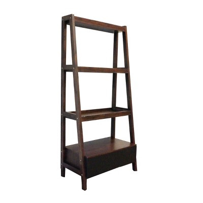 Brown Wooden Ladder Desk with Storage, Decorative Ladder Bookshelf and Display Shelf for Home or Office – Maison Boucle