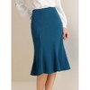 Allegra K Women's High Waist Flare Hem Elegant Work Midi Fishtail Skirt - 3 of 4