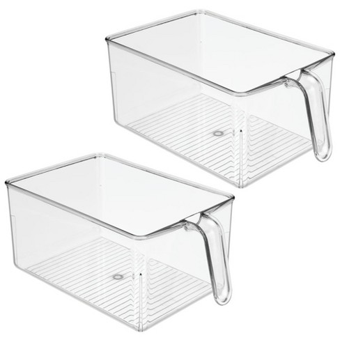 Mdesign Kitchen Pantry Cabinet Refrigerator Storage Bin 2 Pack