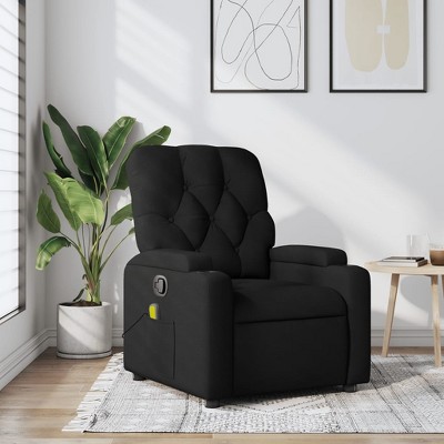 VidaXL Massage Recliner Chair Black Fabric