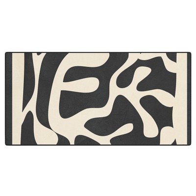 Nadja Minimalist Abstract Leaves 1 Desk Mat - Deny Designs