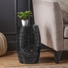 Side Table Coffee Table, Barrel Side Table Rattan+Waterproof Fabric+Metal End Table - 2 of 4