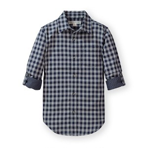 Hope & Henry Boys'  Convertible Double Weave Button Down Shirt, Kids - 1 of 4