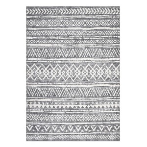 Indoor Farmhouse Bedroom Living Room Rugs Soft Low Pile Carpet with Geometric Pattern - 1 of 4