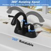 2-Handle Bathroom Sink Faucet 3 Hole, Bathroom Faucet, Centerset Bathroom Faucet High Arc with Drain Assembly and Supply Hoses, 1.2 GPM - 3 of 4